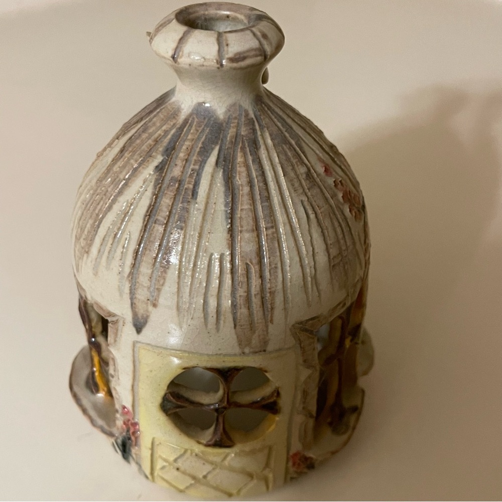 Cara Turner Ceramics Fairy House Bird Flowers Castlecove Kerry Ireland Signed - Picture 6 of 11